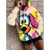 Autumn Winter Creative Colorful Animals 3D Digital Printed Women's Loose Fitting Pullover Hoodies Fashionable Long Sleeved Hoodies
