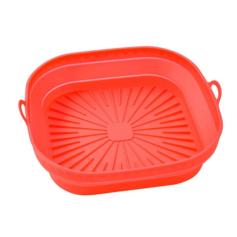 Silikonový koš do horkovzdušné fritézy Hrnec Čtvercový Skládací Horkovzdušná fritéza Trouba Pečicí plech Forma Vložka Opakovaně použitelná Bez oleje Kuchyňské vaření Příslušenství