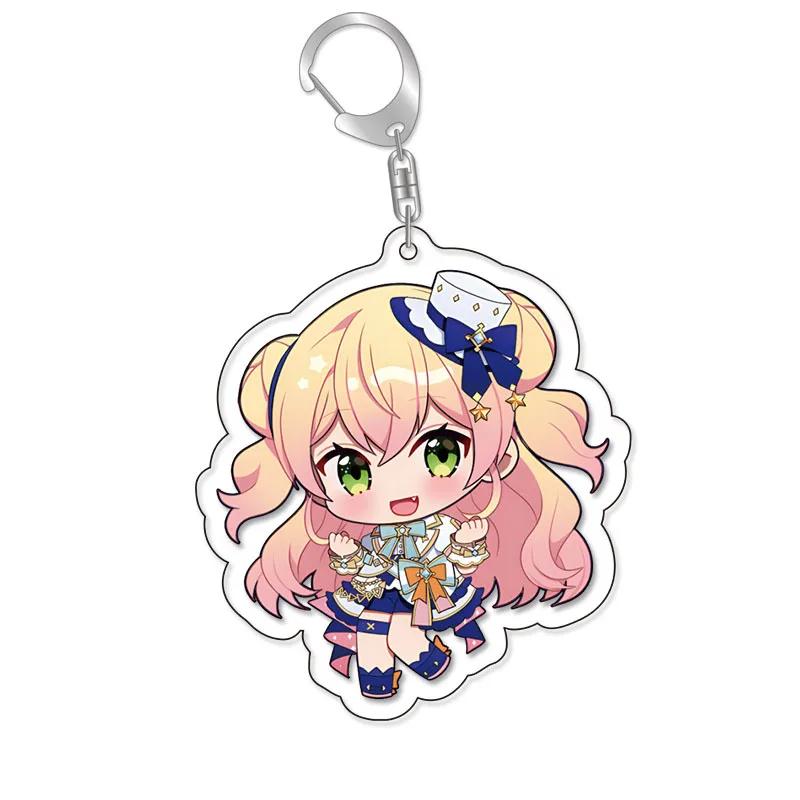 Lovelive Vtuber Nakiri Ayame Shirakami Fubuki Minato Aqua Gawr Gura Cute Cartoon Keychain Kawaii Keyring Bag Parts & Trendy Gift
