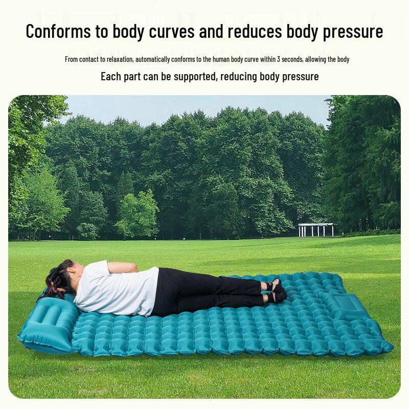 Bath War Lightweight Double Foot Pump Inflatable Camping Mat