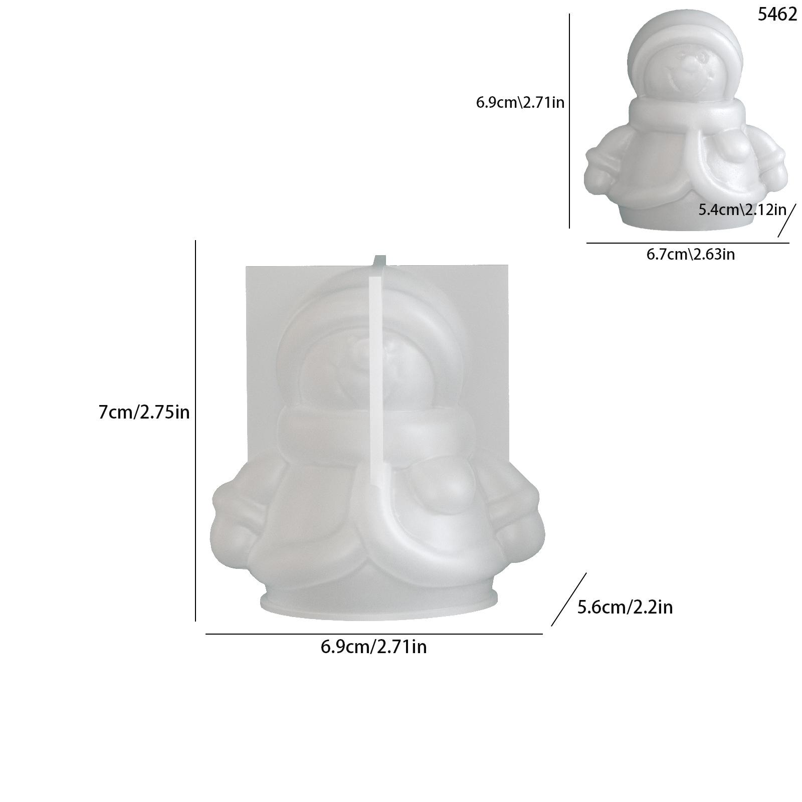 DIY Christmas Snowman Silicone Mold Scented Candle Scarf & Coat Snowman Plaster Resin Drip Mold