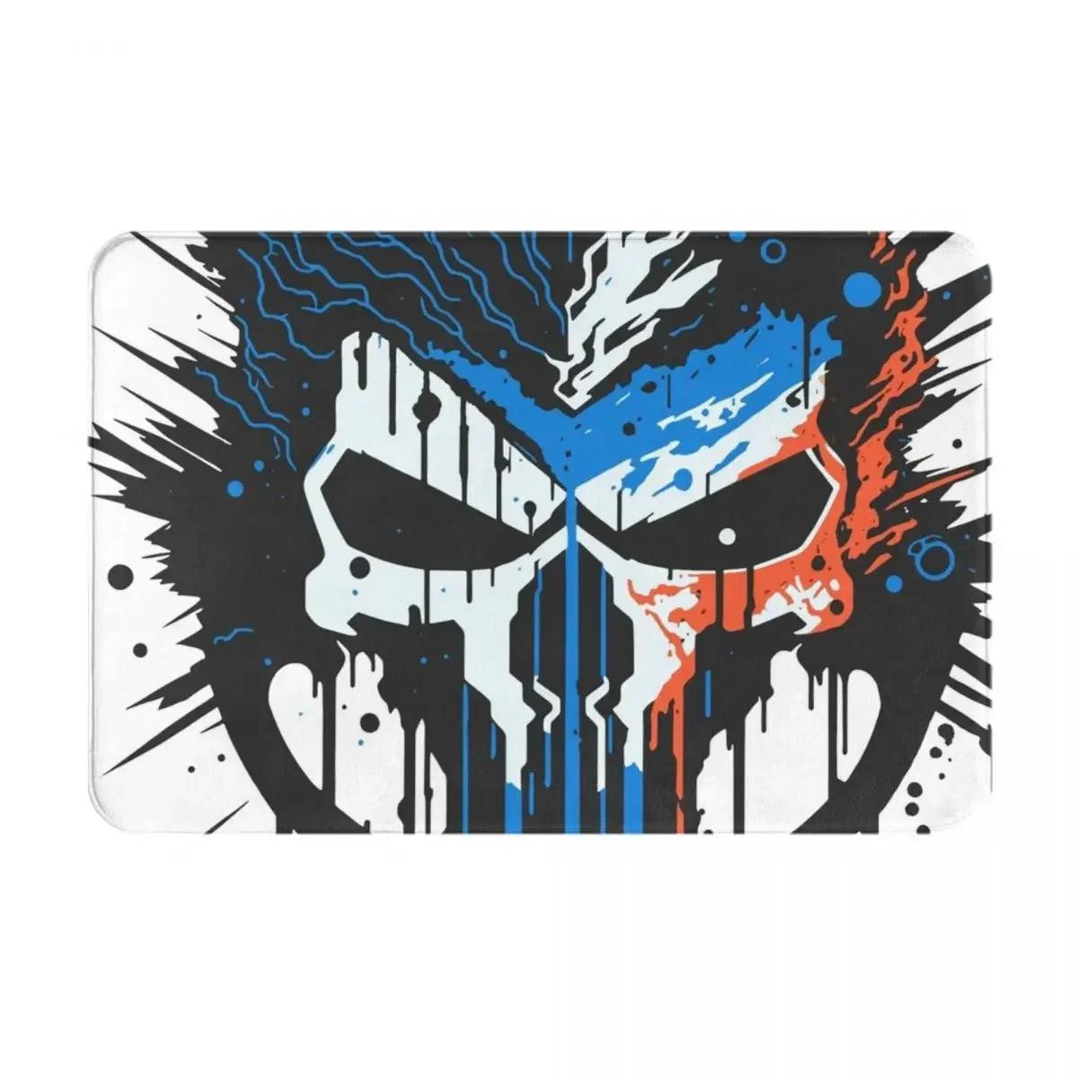 

Bold Punisher Skull Design Floor Mat - Vibrant, Edgy Decor for Home Entrances, Ideal for Comic Fans and Modern Décor Enthusiasts 40x60cm