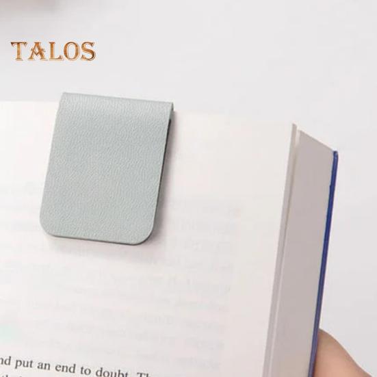 Magnetisches Lesezeichen aus Kunstleder mit Magnetverschluss, Buchklammer, schmale Eckpassform, Lesefortschrittstracker, Seitenmarker