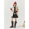 ZIHAN Women's Mid-Length Hooded Down Jacket with Fox Fur Collar