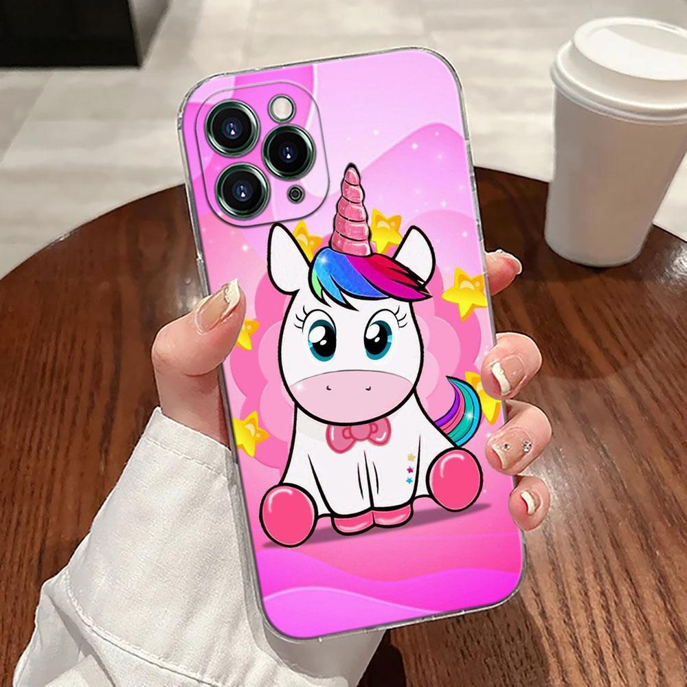Süßes Regenbogen-Einhorn Transparente Hülle Für Apple iPhone 17 16 15 14 13 12 11 Pro Max 16 Plus 16E 17Air 17Pro Handyhülle Silikon