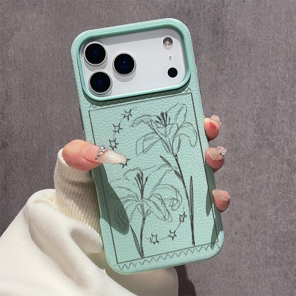 Hand-painted Lily Phone Case For IPhone 17 Pro 13 Funda IPhone 11 14 15 16 Pro Max 12 15 Plus 15pro 13 Silicone Soft Cover Case
