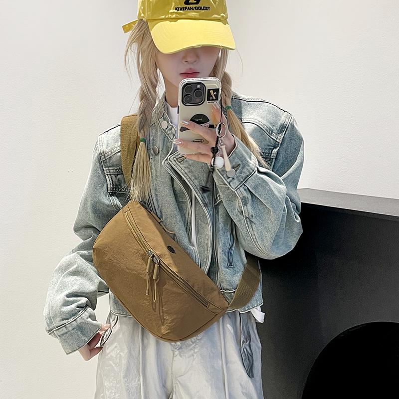 Hobo Solid Color Satchel Luxury Designer Chest Bag Women's Nylon Waist Bags Wide Strap Fashion Fanny Shoulder Pack