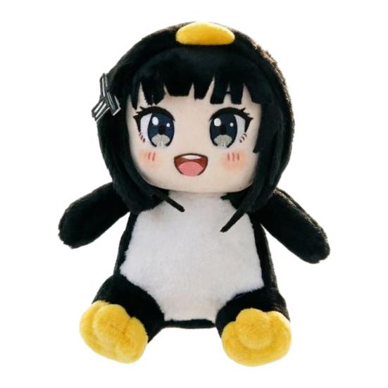 Cartoon Penguin Girl Plush Toy, Stuffed Penguin Girl Doll, Animal Costume Girl Plushie Decoration, Collectible Gift for Game Meme Fans A