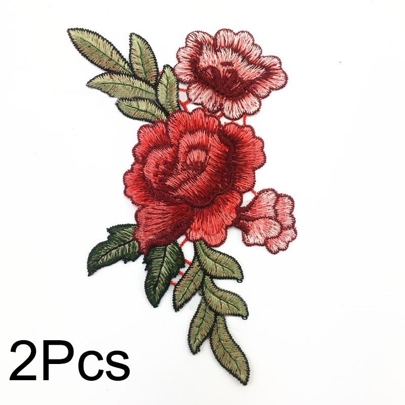2Pcs Water Soluble Embroidery Fashion Embroidered Decals Sewing DIY Lingerie Breast Flower Fabric Sticker Polyester