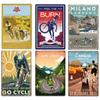 D Flat Metal Sign Vintage Cycling Sports Tin Sign Set Retro Bicycle Tour de France Racing Road Bike Wall Art Decor