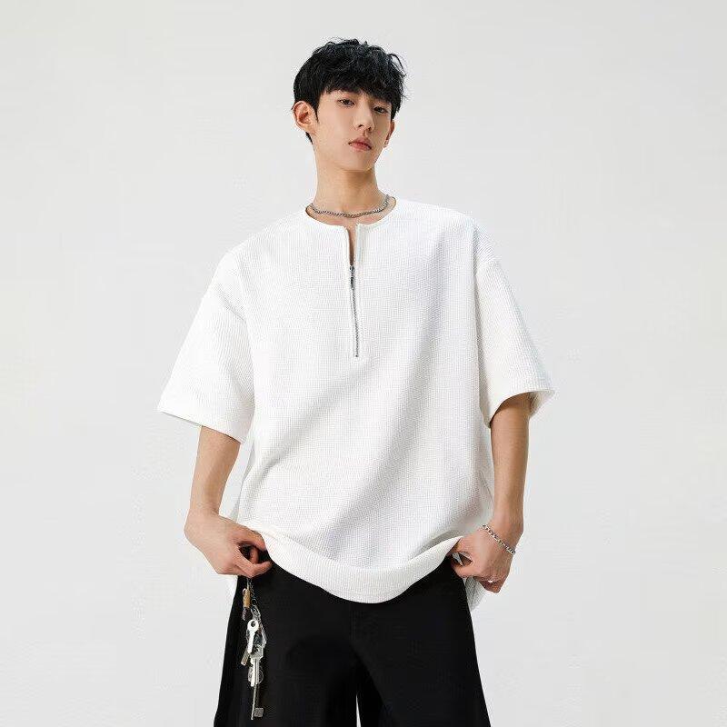 Short Sleeve T-shirt Men's Fashion Brand Summer Loose Half Sleeve 2024 New Internet Celebrity Fashion Ins Simple Printed Top
