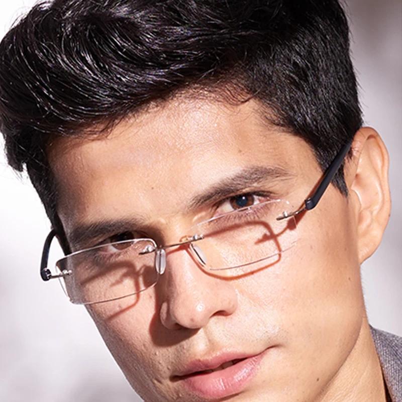 Frameless PC Reading Glasses for Men Women Lightweight Prescription Eyewear Readers with Clear Vision