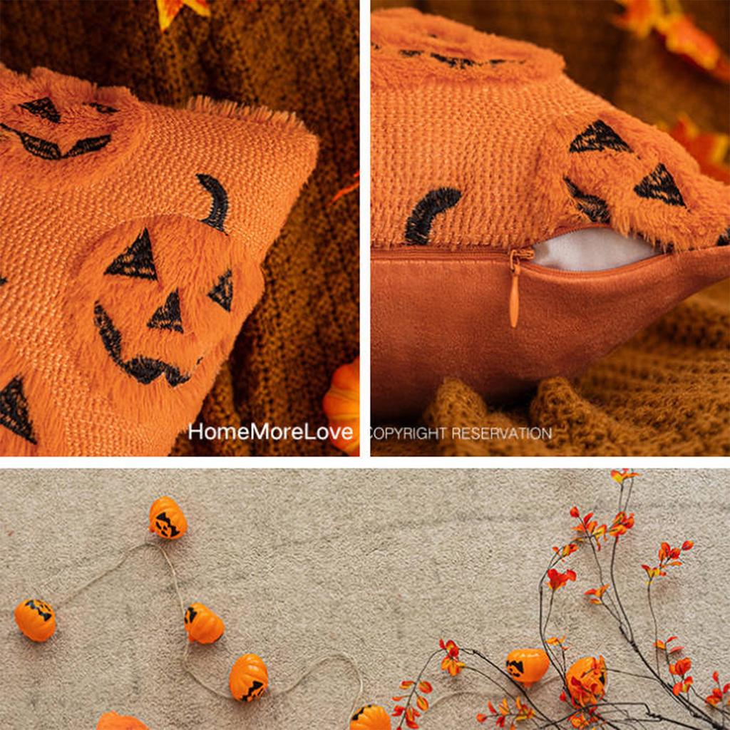 Halloween Pillow, Plush Pillowcase, Pumpkin Cushion Cover, Living Room Sofa Decoration, Festival Pillowcase, Headrest.