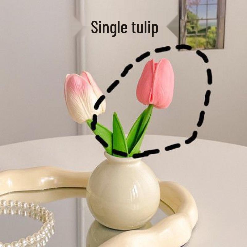 Small Ceramic Vase for Dried or Artificial Flowers - Perfect for Office Desk, Washstand, Dining Table, or Home Decoration