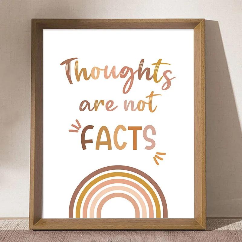 Bunte Psychische Gesundheit Leinwanddruck Poster Böhmisches Inspirierendes Poster Dekoration Klassenzimmer Büro Kinderzimmer Wandkunst Dekor