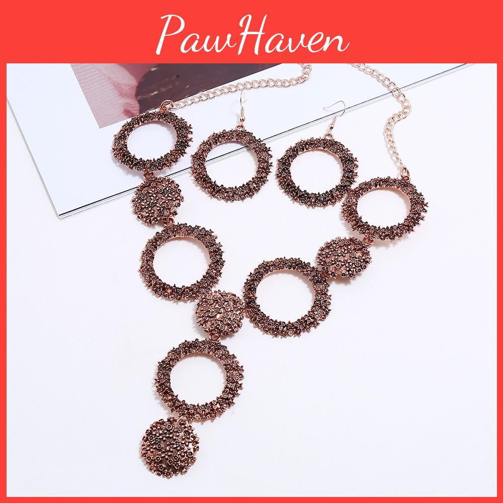 Retro Alloy Necklace Jewelry Set With Gold Plated Finish For Art Fashion Enthusiasts