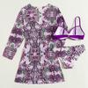 2026 New Arrival Women's Three Piece Bikini, Fashion Mesh Cover Up Split Swimsuit Beachwear