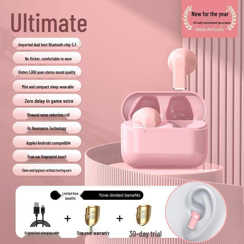 2026 Mini High-End Sound True Wireless Bluetooth Earbuds for Girls - Noise Cancelling, Sports Compatible, Ultra-Long Battery Life