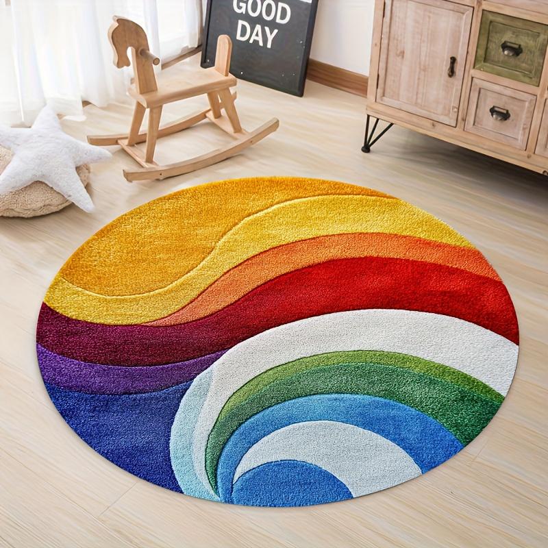 Creative Color Velvet Pattern Round Pillow Mat, Fleece Meditation Yoga Cushion for Indoor Decor, Portable Floor Seat Pad