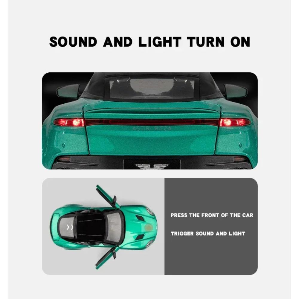 1/22 Aston Martin DBS Luxury Sports Car Alloy Metal Diecast Car Model Car Central Control Screen Trendy Decorative Gift for Boys