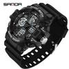 SANDA 3168 White Sport Watch LED Digital 50M Waterproof Watch Men Multifunction Clock Relogio Masculino Men Military Watches