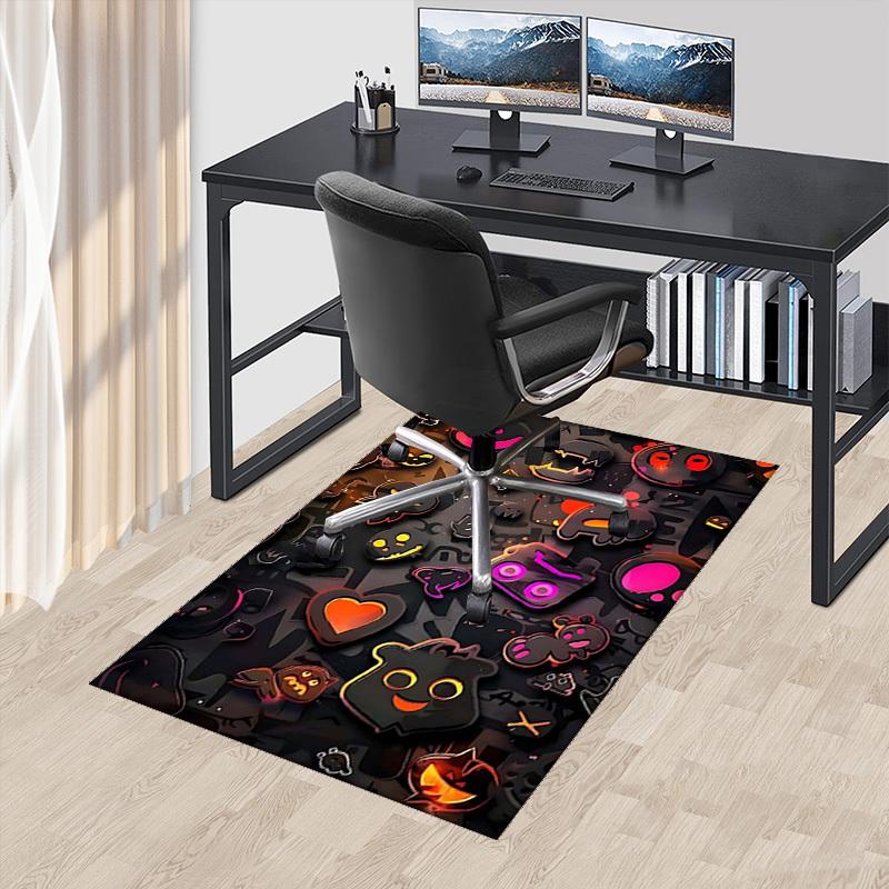 

1pc Anime Pumpkin Patch Chair Mat - Halloween Festival Gift for Office, Home Decor, Living Room, Bedroom, Game Room - Non-Slip Carpet with Cute Cartoo 60cm by 90cm