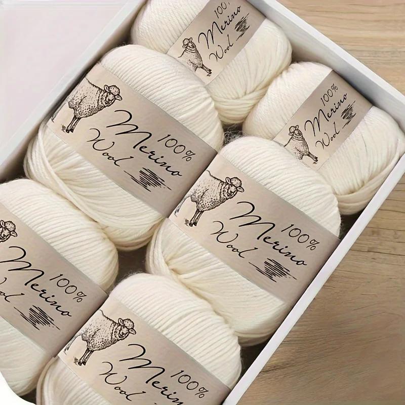 

6pcs Premium Merino Wool Yarn for Shawls Worsted Weight Bundle (600g) Machine Washable Ultra Soft Knitting Crochet Yarn for Luxury BlanketsDIY Crafts
