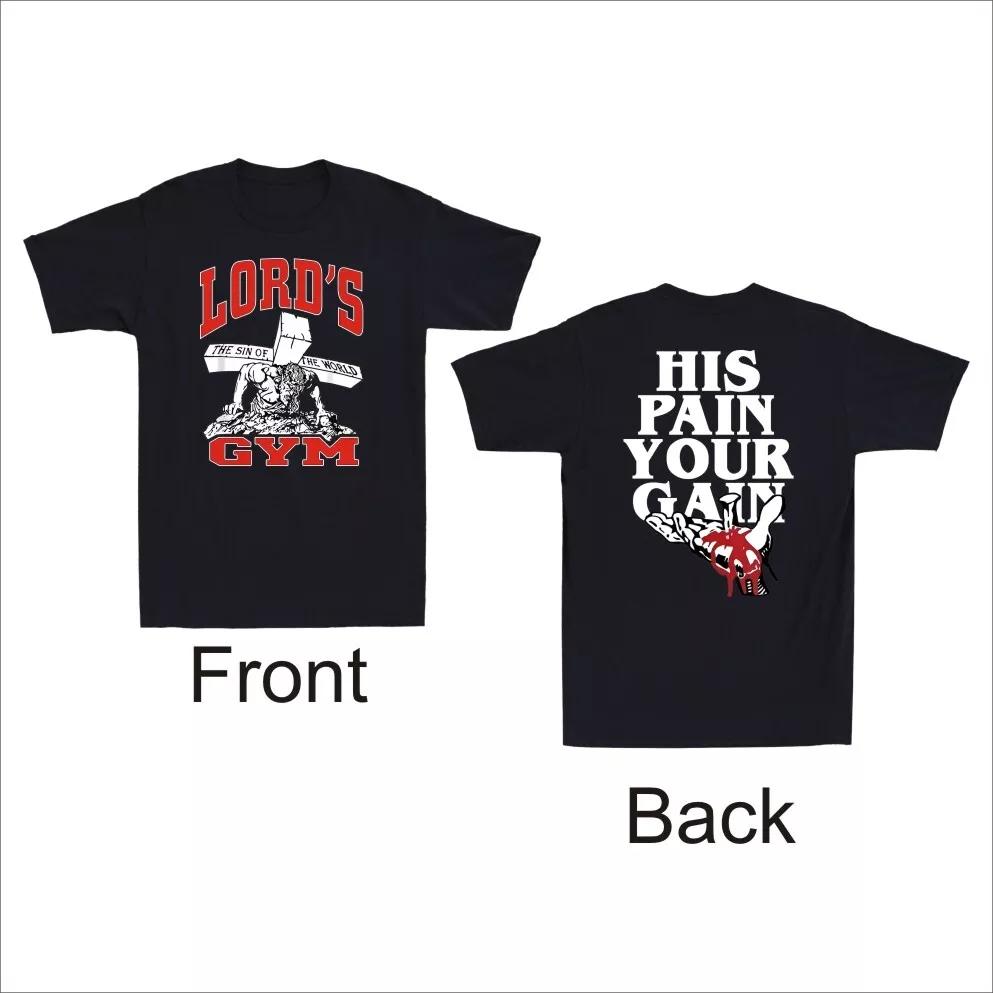 Vintage 90's Lords Jesus Christ God Gym Vintage Front And Back Men's T-Shirt Short Sleeve Shirt Unisex Men Women Summer