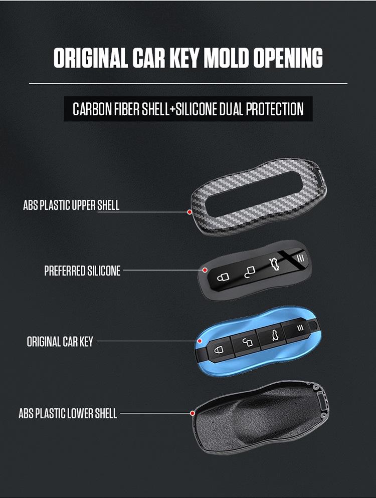 Xiaomi SU7 Ultra Second Gen Carbon Fiber Car Key Case with Card Holder & Buckle