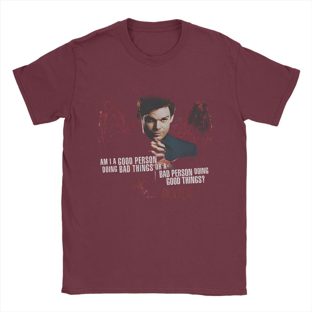 Mens Dexter Morgan Movie T Shirt Crime TV Drama Cotton Clothing Vintage Short Sleeve Crew Neck Tee Shirt Classic TShirts