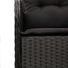 Vidaxl 7-Cz. Garden Furniture Set With Cushions, Black, Poly Rattan