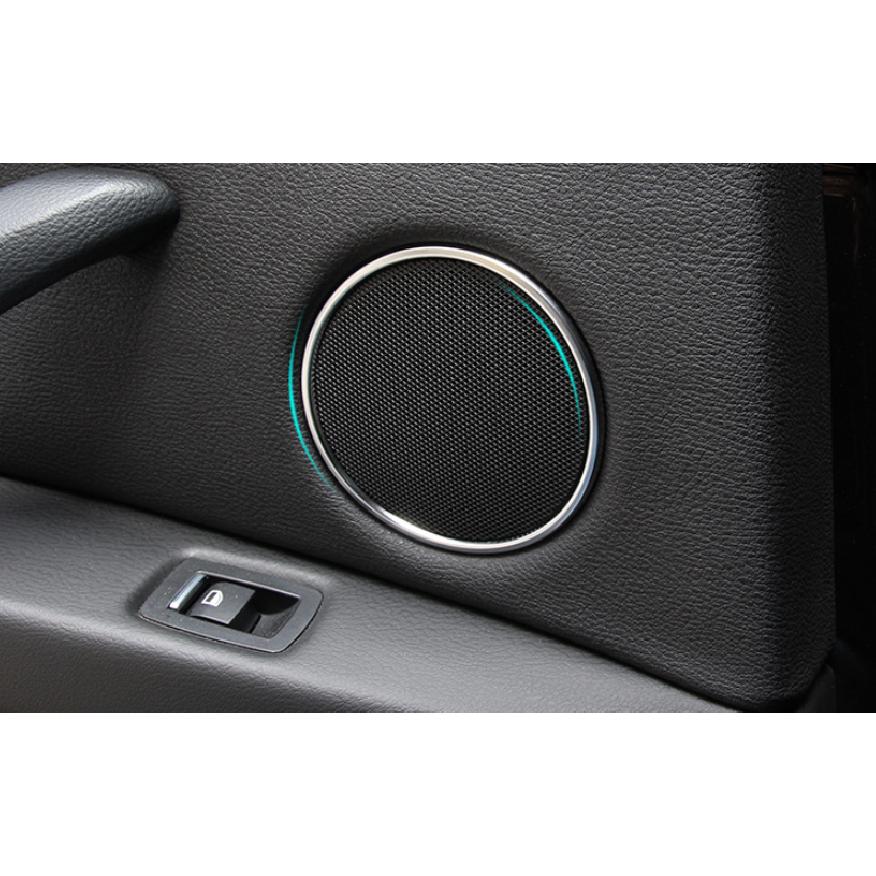 For BMW X5 X6 F15 F16 2014-2018 Silver Inner Door Speaker Ring Cover Trim 4PCS