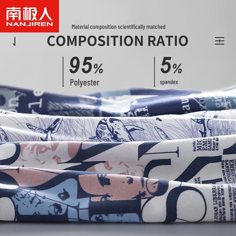 Nanjiren Men's 5A Antibacterial Breathable Boxer Briefs (4-Pack)