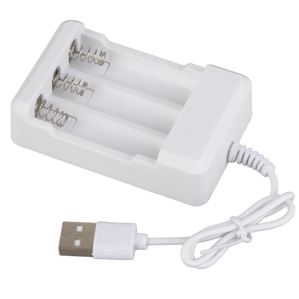 Portable ABS 5V Three Slots Charger for AA AAA Rechargeable Battery with USB Plug