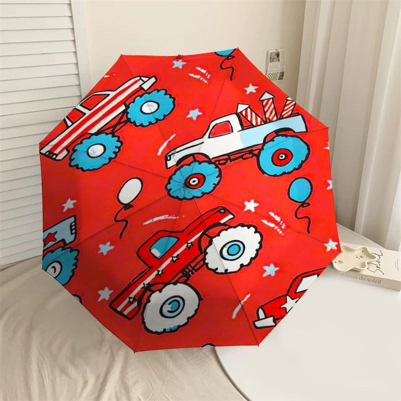 1PC monster trucks balloons Umbrella-8-Rib Reinforced, Automatic Open, Lightweight  Durable, Fashion Accessory for Outdoor-D364