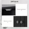 Bathroom Wall Cabinet, Vanity Unit, Doors, Shelf, 2 Drawers, 50.8 x 17.8 x 66 cm, Black