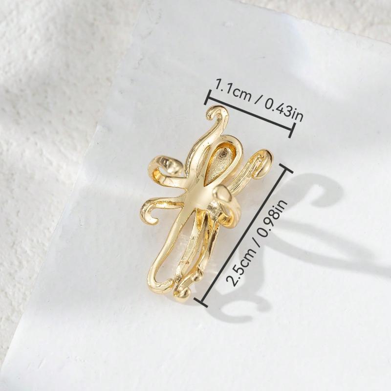 1pc Unique Octopus Design Clip-On Earring, Women Party Music Festival Daily Accessory Copper Jewelry