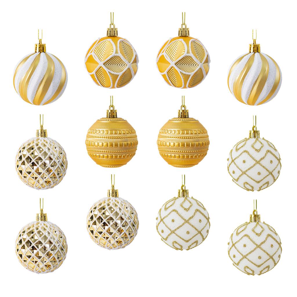 Christmas Ball Ornaments Set, Gold and Electroplated Balls for Holiday Party Decorations