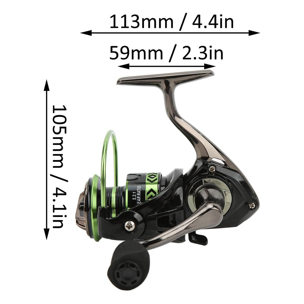 All Metal Fishing Line Wheel 45° Large Chamfer 5.2:1 Spinning Wheel Fishing ReelsDK3000