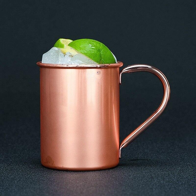 Stainless Steel Straight Copper Coated Cocktail for Internal Scrub Cocktail Moscow Mule Glass Metal Cocktail KTV Bar Hot Drinks