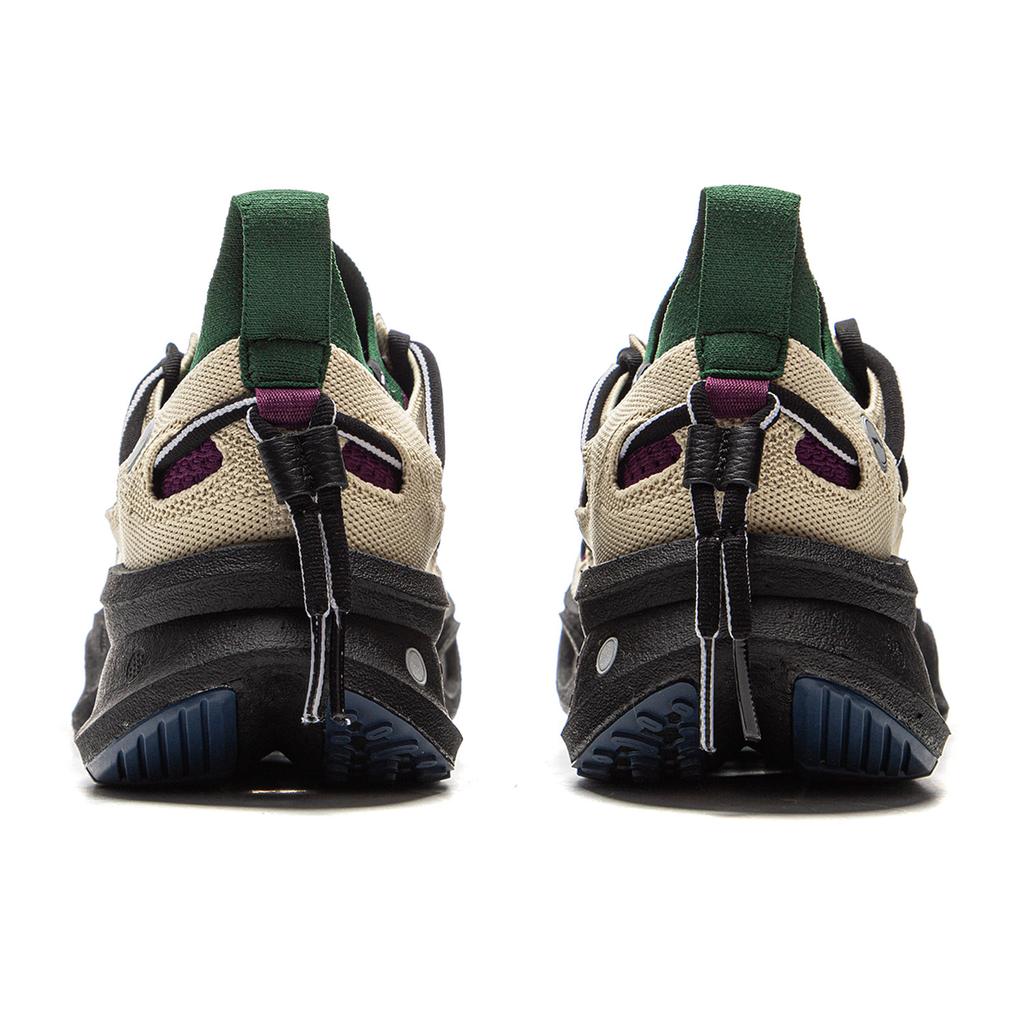 Li Ning Cushioning Slip Resistant Abrasion Resistant Low top Casual Running Shoes Unisex Umber Green AZGV047-1