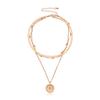 Boho Choker Vintage Moon Pendant Letter Necklaces Trendy Long Chain Collier Femme Crystal Collares Multilayer Necklace For Women