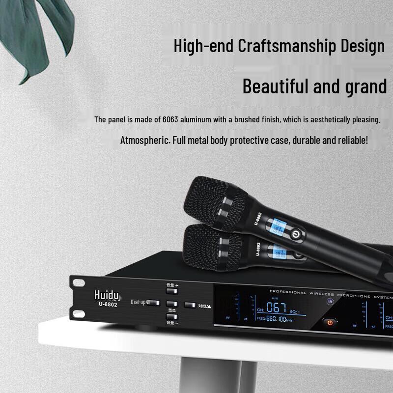 Huidu Professional U-Band Dual Wireless Microphone System (CN Version)