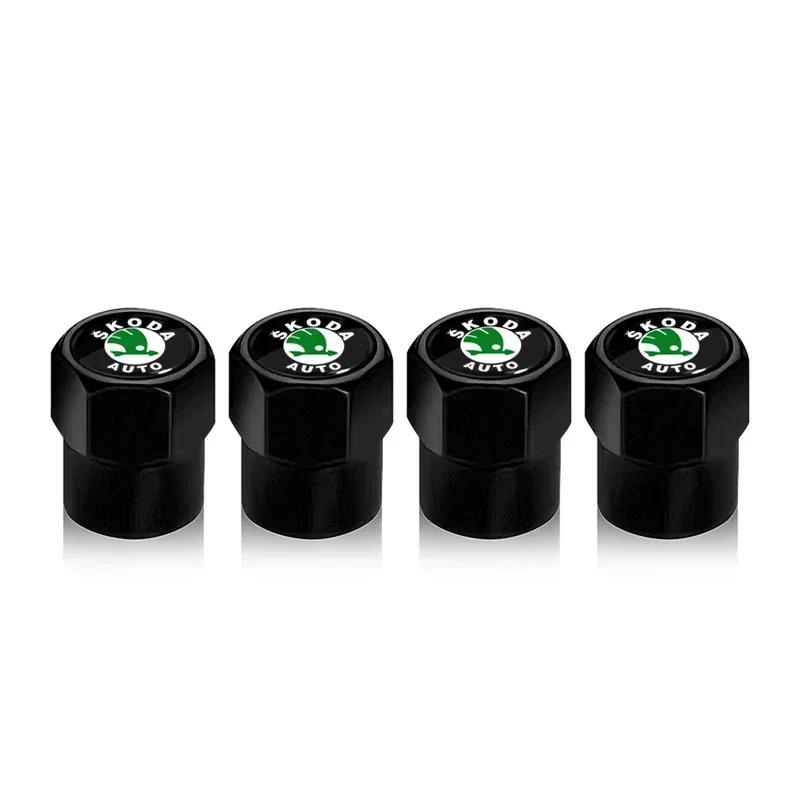 

Car Sticker 2025 New 4Pcs Metal Car Wheel Tire Valve Caps Covers Auto Accessories For Skoda Octavia Fabia Superb Yeti Rapid Kodi