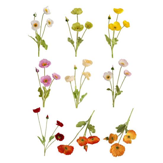 Artificial Flower 4 Head Realistic Fake Silk Flower with Long Stem Home Office Wedding Party Faux Flower Decoration