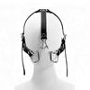 Leather-and-Metal Head-Mounted Mouth Gag with SM Training Features Alternative Control Nose Hook Integrated Mouth Expander Sex