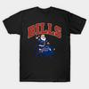 Men Black Print T-shirt Santa Buffalo Bills No-Cut Transfer Paper Print Cotton Tshirt