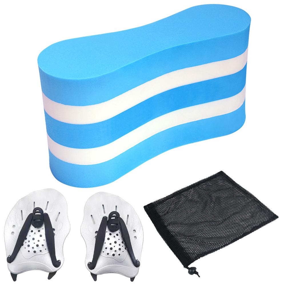 

Swim Training Pull Buoy Adjustable Strap 5-Layer Pull Buoy for Pool Hand Paddles with Mesh Bag for Kids Swim Training Equipment