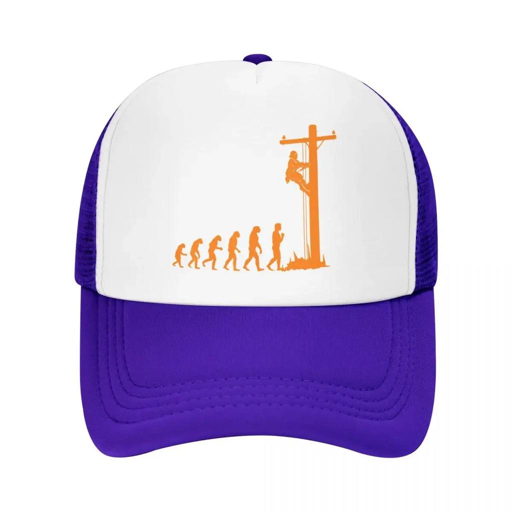 Cool Unique Evolution Of LineUnisex Baseball Cap Unisex Women Breathable Funny Electrician Gift Trucker Hat Outdoor Snapback Hats