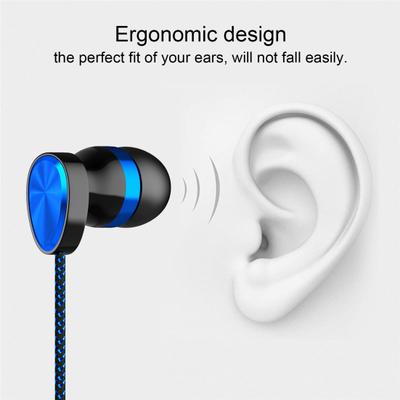 Earphone with Mic Coil 3.5mm In-ear Dual Moving Wired Sports Headphone for Smart